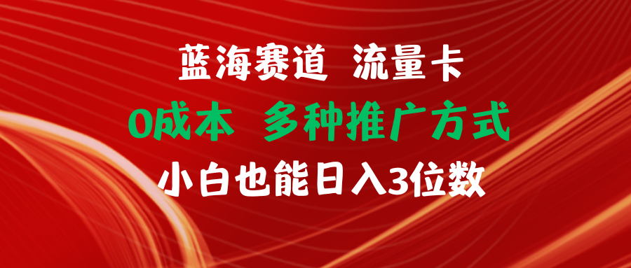 蓝海赛道流量卡0成本小白也能日入三位数极客联盟-网创项目资源站-副业项目-创业项目-搞钱项目极客联盟