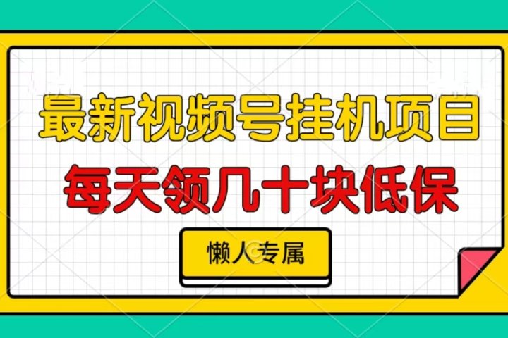 视频号挂机项目，每天几十块低保，懒人专属！极客联盟-网创项目资源站-副业项目-创业项目-搞钱项目极客联盟