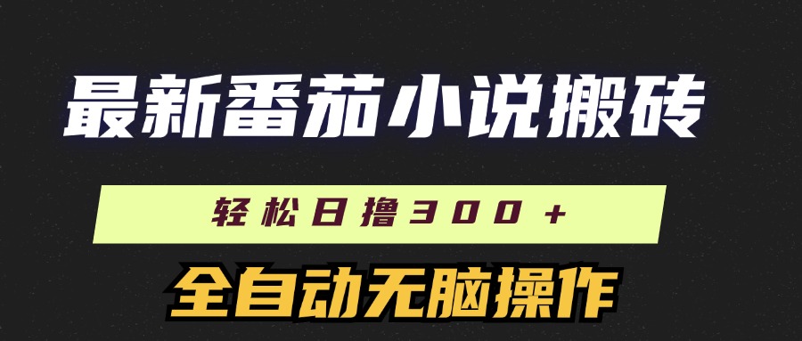 最新番茄小说搬砖，日撸300＋！全自动操作，可矩阵放大！极客联盟-网创项目资源站-副业项目-创业项目-搞钱项目极客联盟