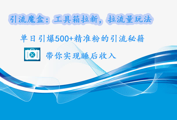 引流魔盒：工具箱拉新，拉流量玩法，单日引爆500+精准粉的引流秘籍，带你实现睡后收入极客联盟-网创项目资源站-副业项目-创业项目-搞钱项目极客联盟