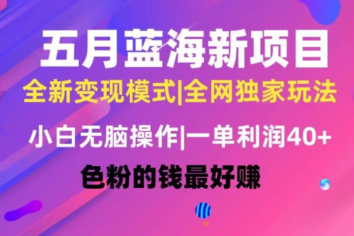 五月蓝海项目全新玩法，小白无脑操作，一天几分钟，矩阵操作，月入4万+极客联盟-网创项目资源站-副业项目-创业项目-搞钱项目极客联盟
