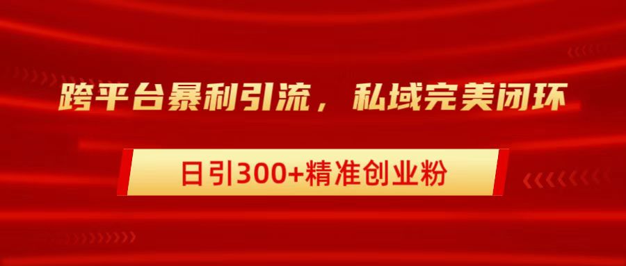 跨平台暴力引流，私域完美闭环，日引300+精准创业粉极客联盟-网创项目资源站-副业项目-创业项目-搞钱项目极客联盟