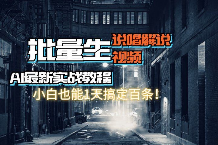 【AI最新实战教程】批量生成说唱解说视频，小白也能1天搞定百条！极客联盟-网创项目资源站-副业项目-创业项目-搞钱项目极客联盟