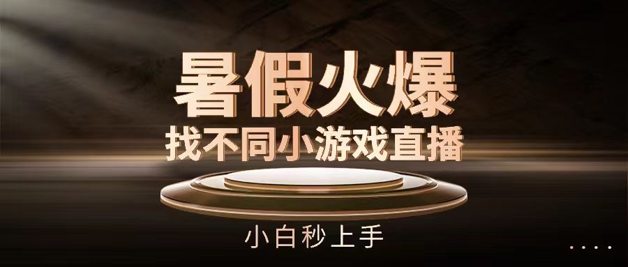 暑假火爆找不同小游戏直播间，小白秒上手极客联盟-网创项目资源站-副业项目-创业项目-搞钱项目极客联盟