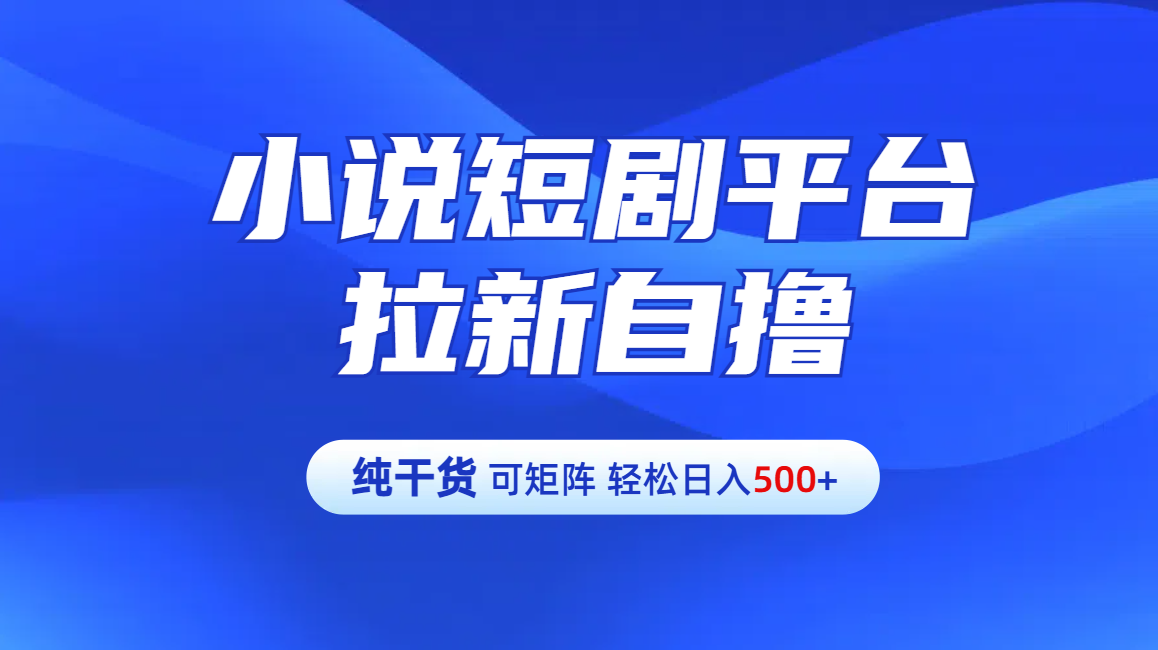 图片[1]极客联盟-网创项目资源站-副业项目-创业项目-搞钱项目【纯干货】小说短剧平台拉新自撸玩法详解-单人轻松日入500+极客联盟-网创项目资源站-副业项目-创业项目-搞钱项目极客联盟