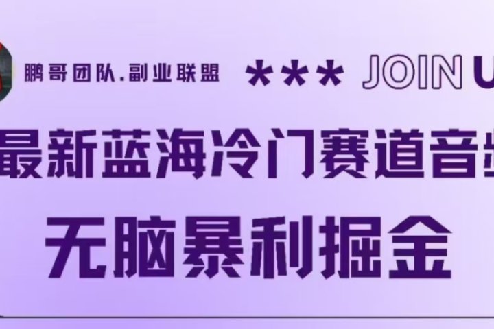 最新蓝海冷门赛道音频,无脑暴利掘金极客联盟-网创项目资源站-副业项目-创业项目-搞钱项目极客联盟