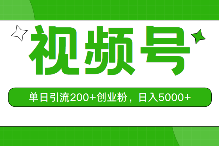 视频号，单日引流200+创业粉，日入5000+极客联盟-网创项目资源站-副业项目-创业项目-搞钱项目极客联盟