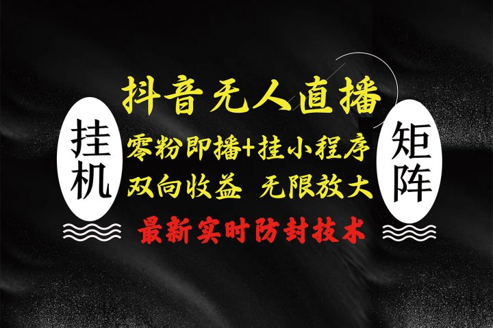抖音无人直播最新独家玩法，小雪花+撸音浪双向收益，可矩阵放大极客联盟-网创项目资源站-副业项目-创业项目-搞钱项目极客联盟