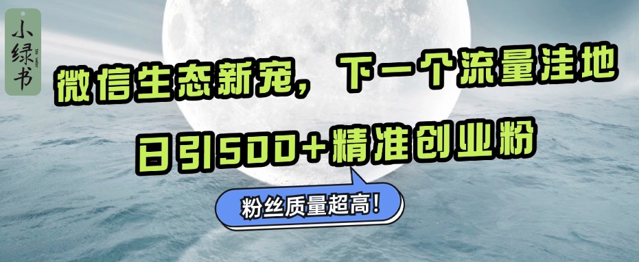 图片[1]极客联盟-网创项目资源站-副业项目-创业项目-搞钱项目微信生态新宠小绿书：下一个流量洼地，粉丝质量超高，日引500+精准创业粉，极客联盟-网创项目资源站-副业项目-创业项目-搞钱项目极客联盟