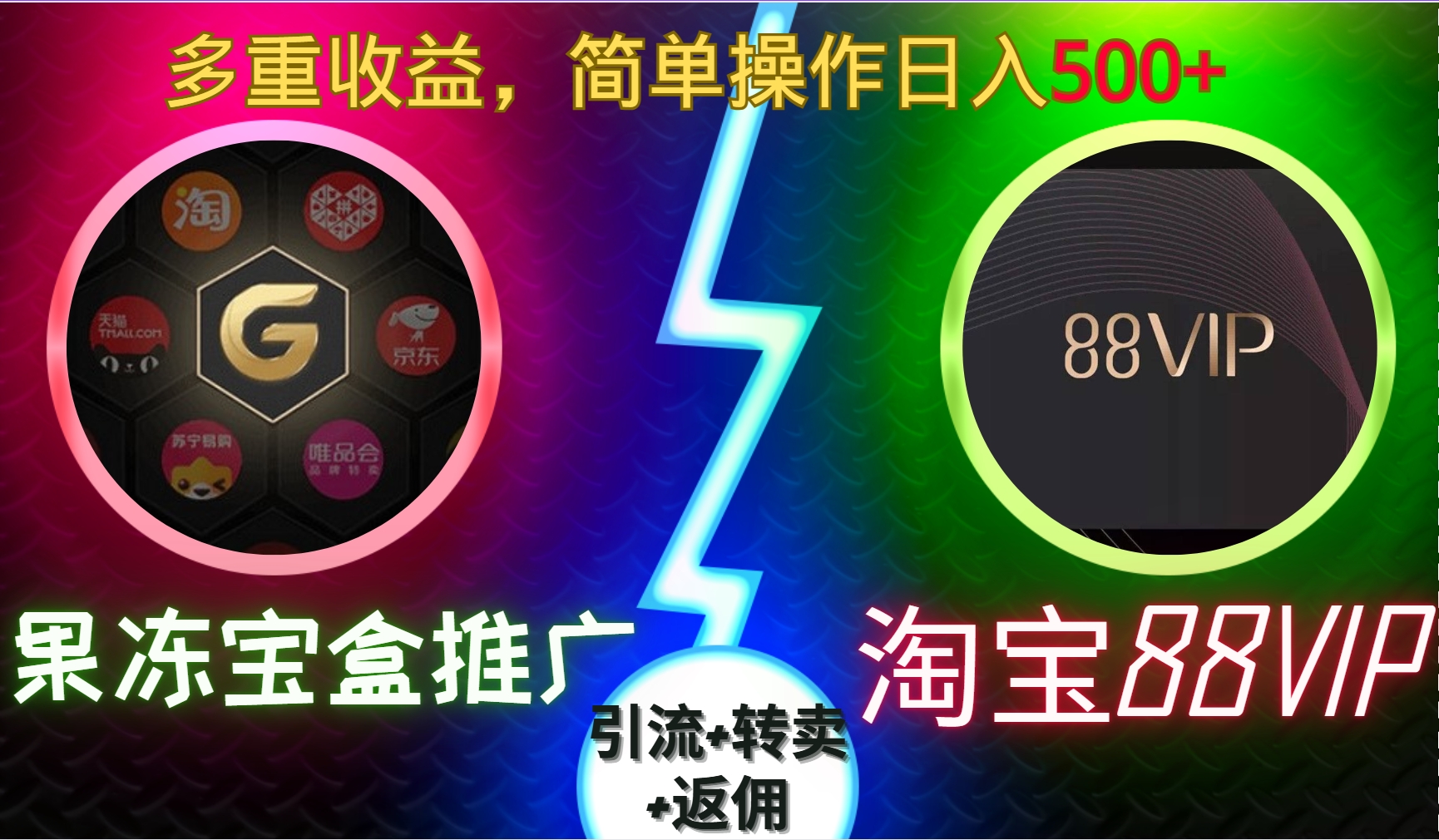 果冻宝盒推广88VIP，引流+转卖+返佣，多重收益，简单操作日入500+极客联盟-网创项目资源站-副业项目-创业项目-搞钱项目极客联盟