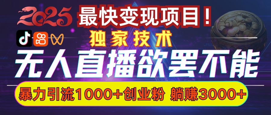 欲罢不能的无人直播引流，超暴力日引流1000+高质量精准创业粉极客联盟-网创项目资源站-副业项目-创业项目-搞钱项目极客联盟