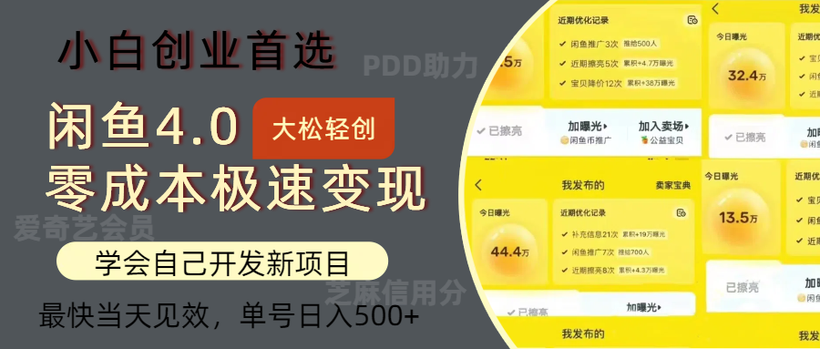 图片[1]极客联盟-网创项目资源站-副业项目-创业项目-搞钱项目闲鱼0成本极速变现项目，多种变现方式，单号日入500+最新玩法极客联盟-网创项目资源站-副业项目-创业项目-搞钱项目极客联盟
