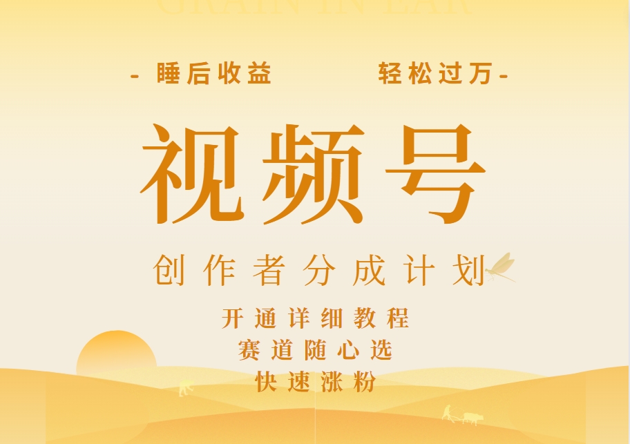 图片[1]极客联盟-网创项目资源站-副业项目-创业项目-搞钱项目详解视频号创作者分成计划，暴力起号，可同步多平台，实现睡后收入2W+，看懂即可操作！极客联盟-网创项目资源站-副业项目-创业项目-搞钱项目极客联盟
