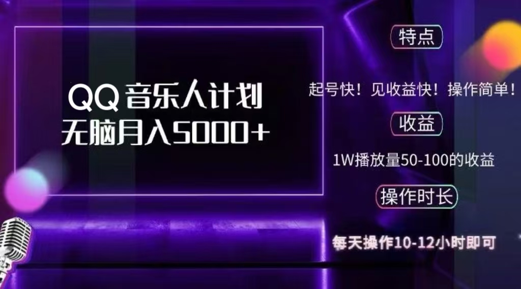 图片[1]极客联盟-网创项目资源站-副业项目-创业项目-搞钱项目2024 QQ音乐人计划，轻松月入5000+，纯无脑操作，可批量放大操作极客联盟-网创项目资源站-副业项目-创业项目-搞钱项目极客联盟