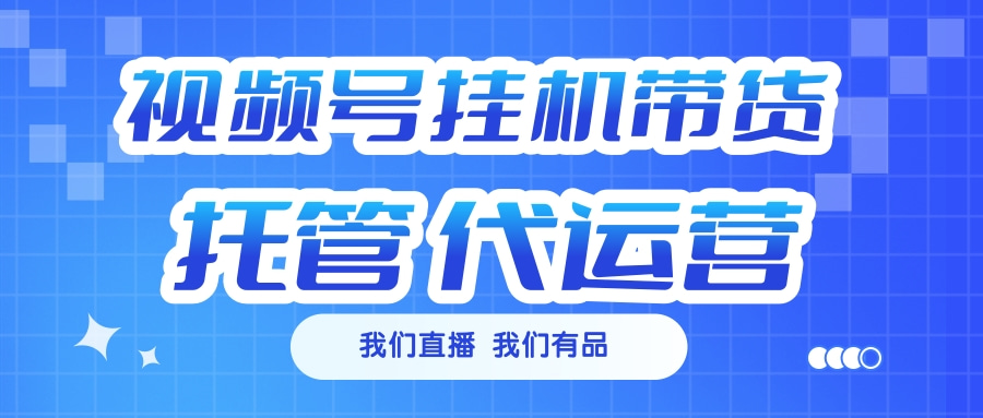视频号挂机直播带货 全程托管代运营极客联盟-网创项目资源站-副业项目-创业项目-搞钱项目极客联盟