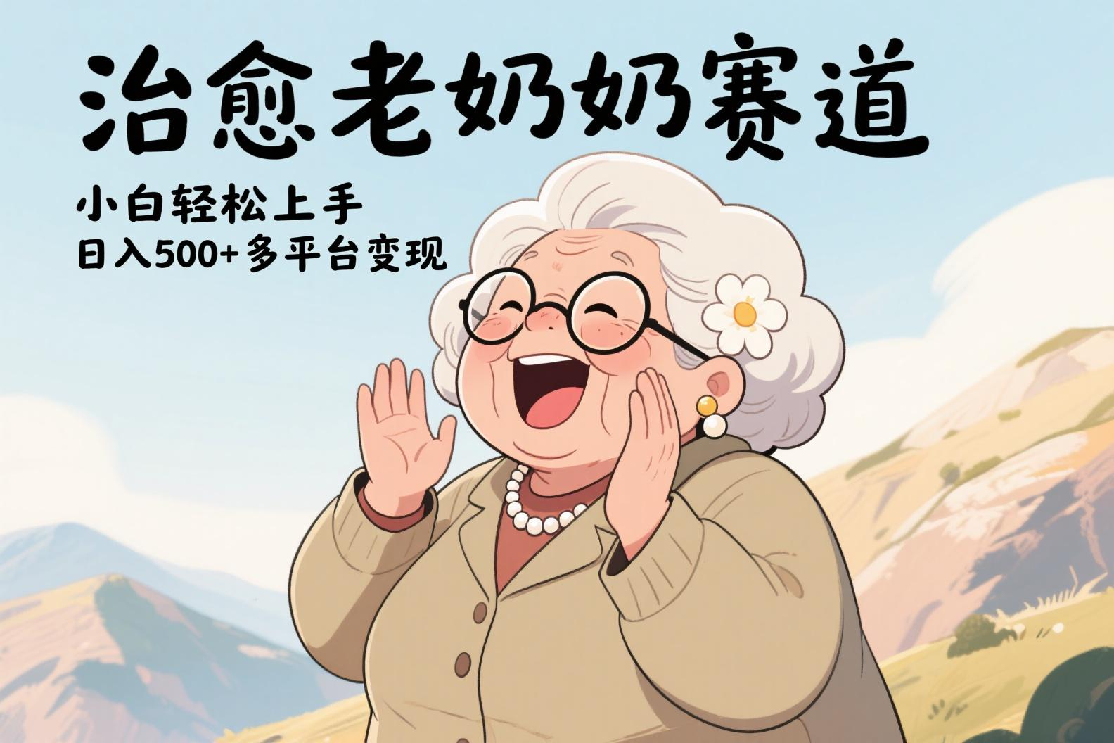 视频号治愈老奶奶赛道，小白轻松上手，日入500+多平台变现极客联盟-网创项目资源站-副业项目-创业项目-搞钱项目极客联盟
