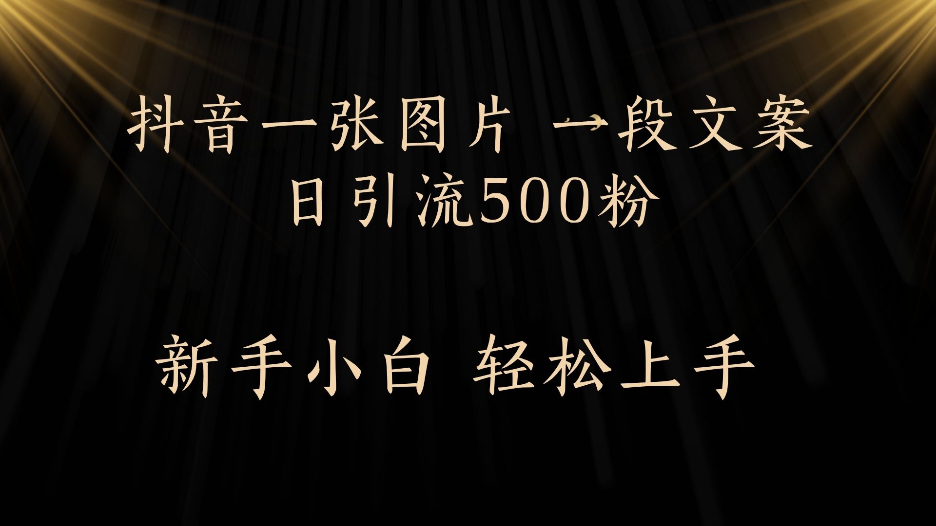 每天2分钟，抖音一张图片 一段文案日引流500粉极客联盟-网创项目资源站-副业项目-创业项目-搞钱项目极客联盟