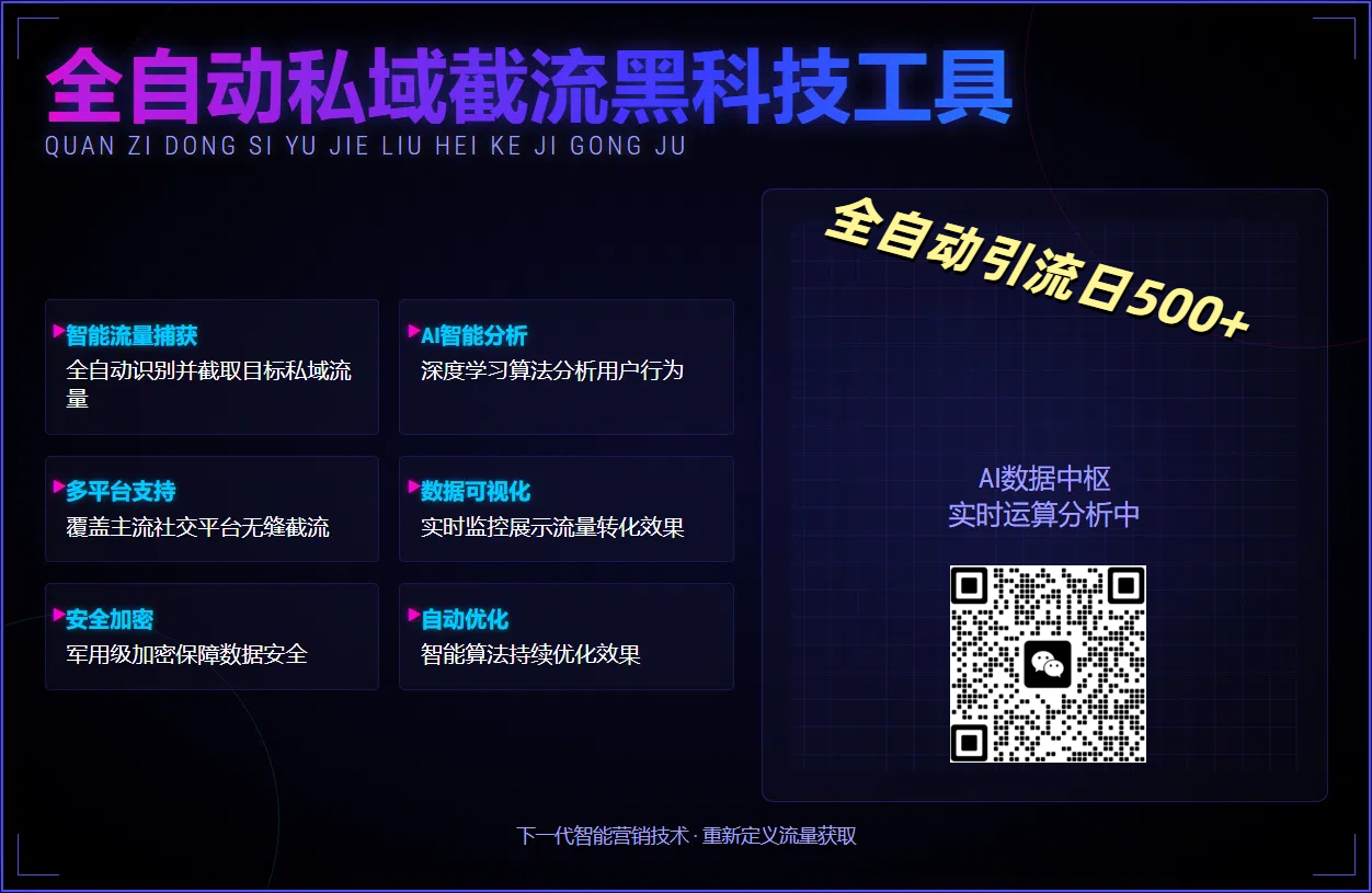 全自动私域截流黑科技工具——全自动引流日500+极客联盟-网创项目资源站-副业项目-创业项目-搞钱项目极客联盟