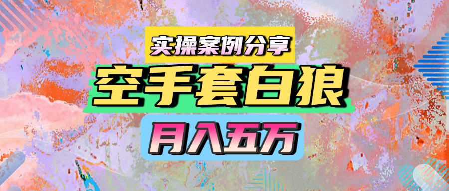 空手套白狼，月入五万，实操案例分享极客联盟-网创项目资源站-副业项目-创业项目-搞钱项目极客联盟