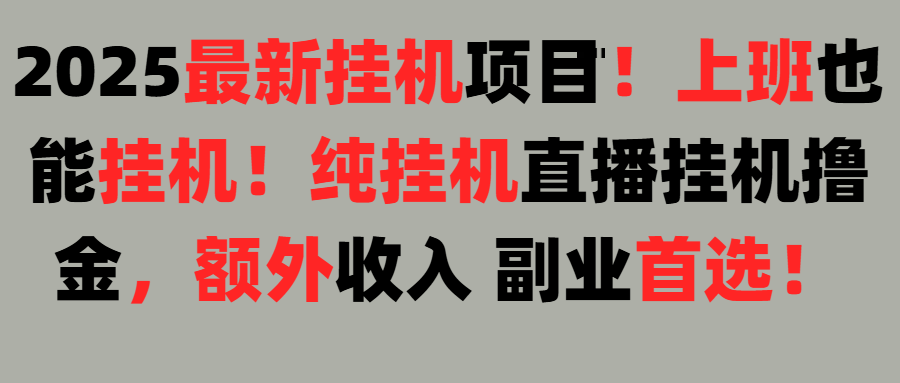 2025上班也能挂机！24小时！纯挂机直播挂机撸金！极客联盟-网创项目资源站-副业项目-创业项目-搞钱项目极客联盟