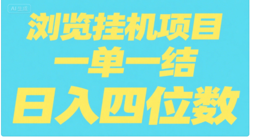 全自动浏览挂机项目（日入四位数，一单一结，纯挂机）极客联盟-网创项目资源站-副业项目-创业项目-搞钱项目极客联盟