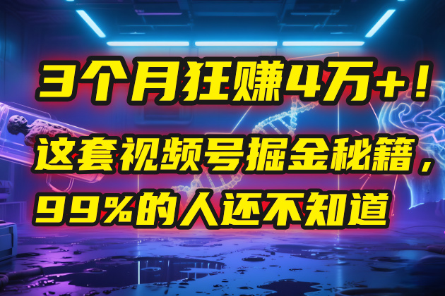 3个月，4万+！这是我最近在视频号刚拿到的结果。极客联盟-网创项目资源站-副业项目-创业项目-搞钱项目极客联盟