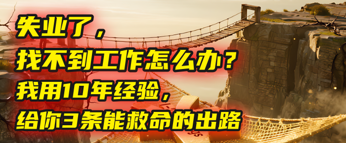 失业了，找不到工作怎么办？我用10年经验，给你3条能救命的出路极客联盟-网创项目资源站-副业项目-创业项目-搞钱项目极客联盟