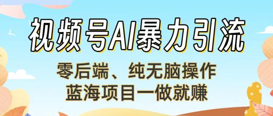 视频号AI暴力引流：零后端、纯无脑操作，蓝海项目一做就赚！极客联盟-网创项目资源站-副业项目-创业项目-搞钱项目极客联盟