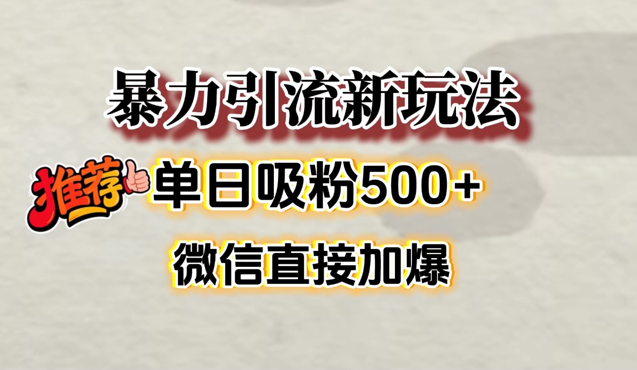 微信加爆的引流超级方法,单日吸粉500➕极客联盟-网创项目资源站-副业项目-创业项目-搞钱项目极客联盟