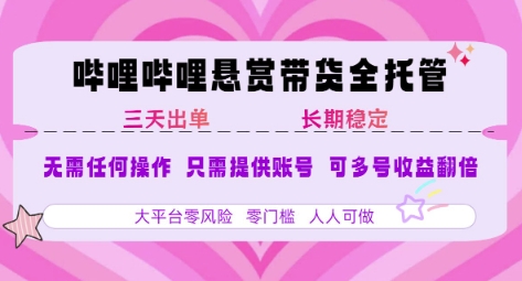 2025年B站风口带货项目 仅需提供账号 全程托管 轻松月入1w+极客联盟-网创项目资源站-副业项目-创业项目-搞钱项目极客联盟