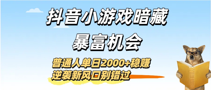 抖音小游戏暗藏暴富机会！普通人单日2000+稳赚，逆袭新风口别错过极客联盟-网创项目资源站-副业项目-创业项目-搞钱项目极客联盟