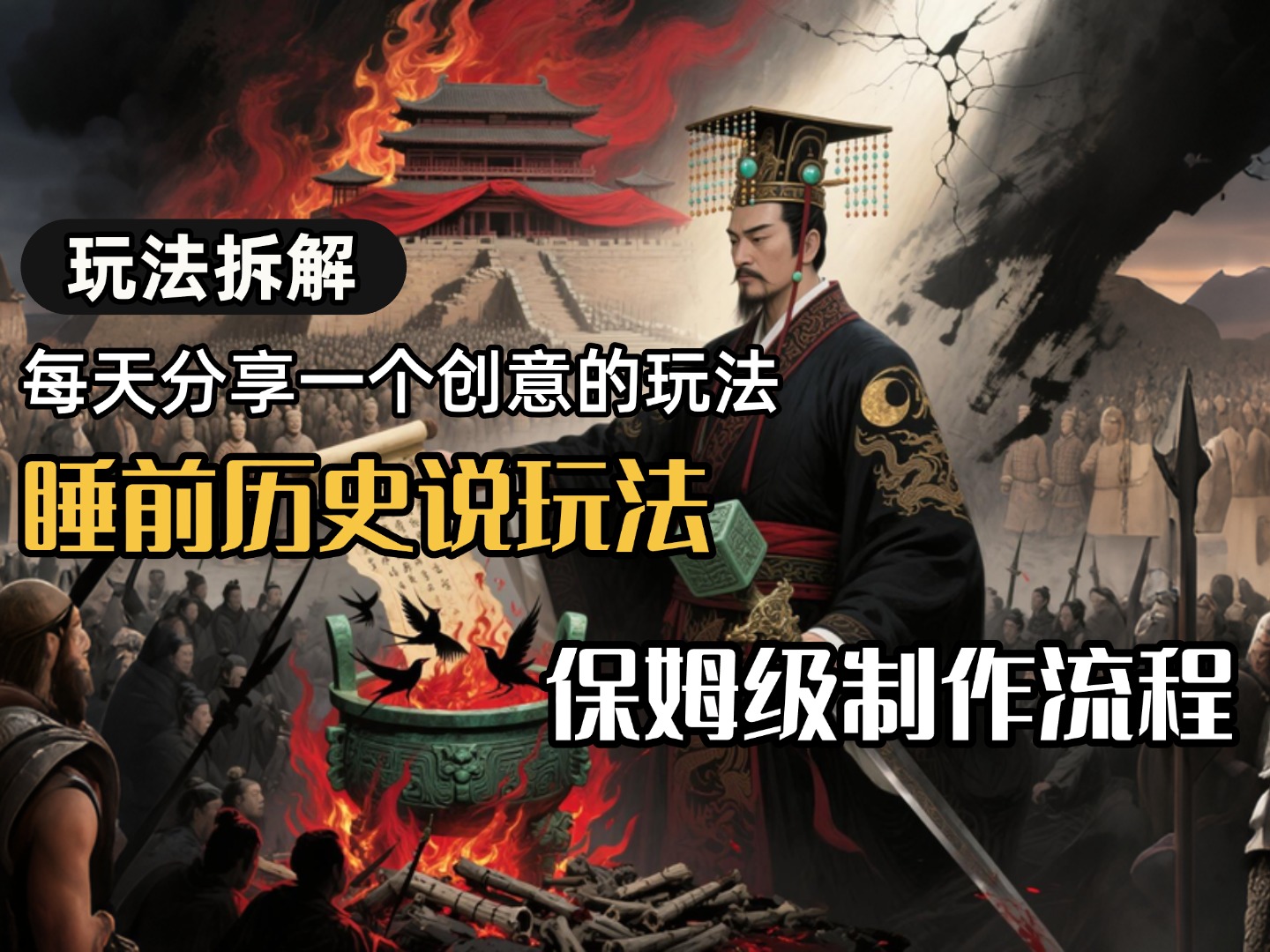 13条作品涨粉24.5万，全流程拆解睡前历史说，保姆级教程极客联盟-网创项目资源站-副业项目-创业项目-搞钱项目极客联盟