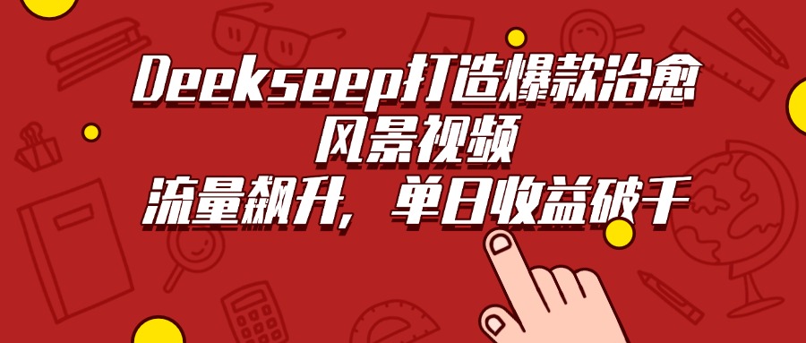 Deekseep打造爆款治愈风景视频,流量飙升,单日收益破千极客联盟-网创项目资源站-副业项目-创业项目-搞钱项目极客联盟