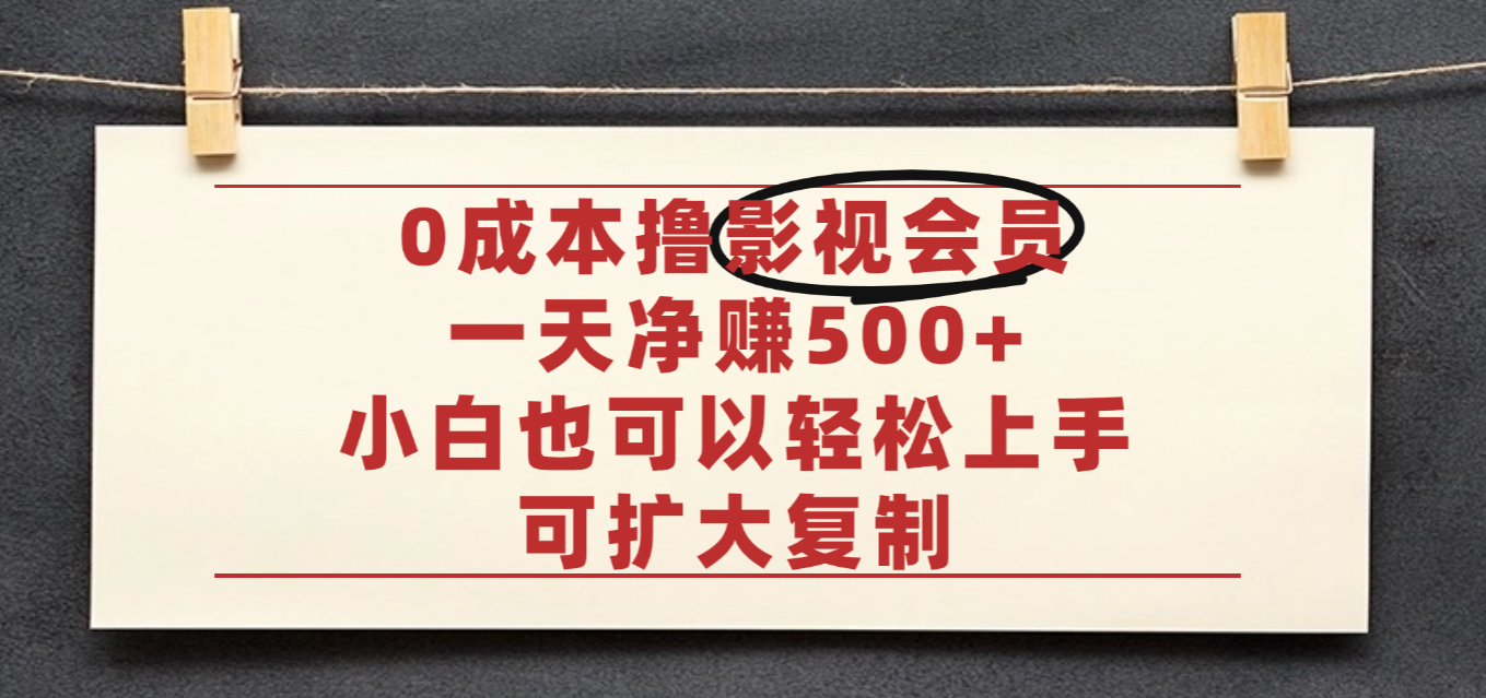 亲测,0成本可批量操作,靠卖影视会员实测月入30000+极客联盟-网创项目资源站-副业项目-创业项目-搞钱项目极客联盟